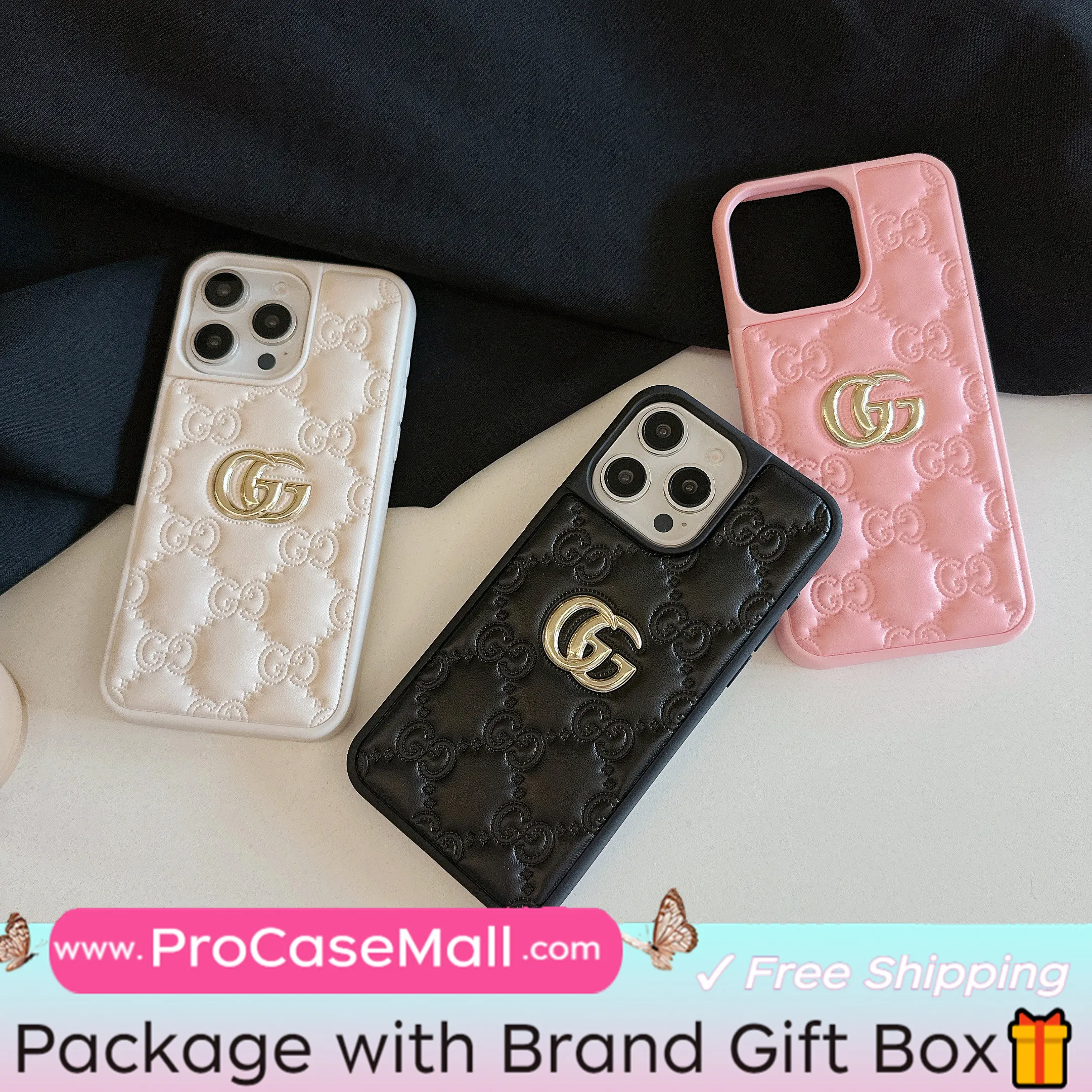 Gucci Embossed Lambskin Ophidia GG Luxury Apple iPhone Case