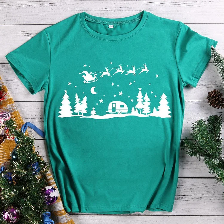 Christmas Camping Wilderness T-Shirt Tee -08591-Annaletters