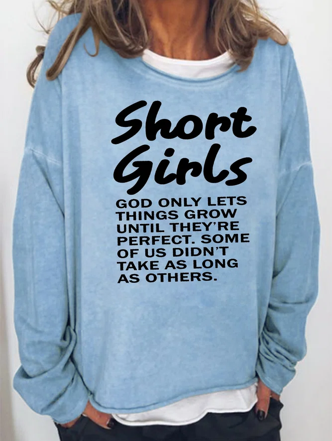 Short Girls Printed Crewneck T-shirt