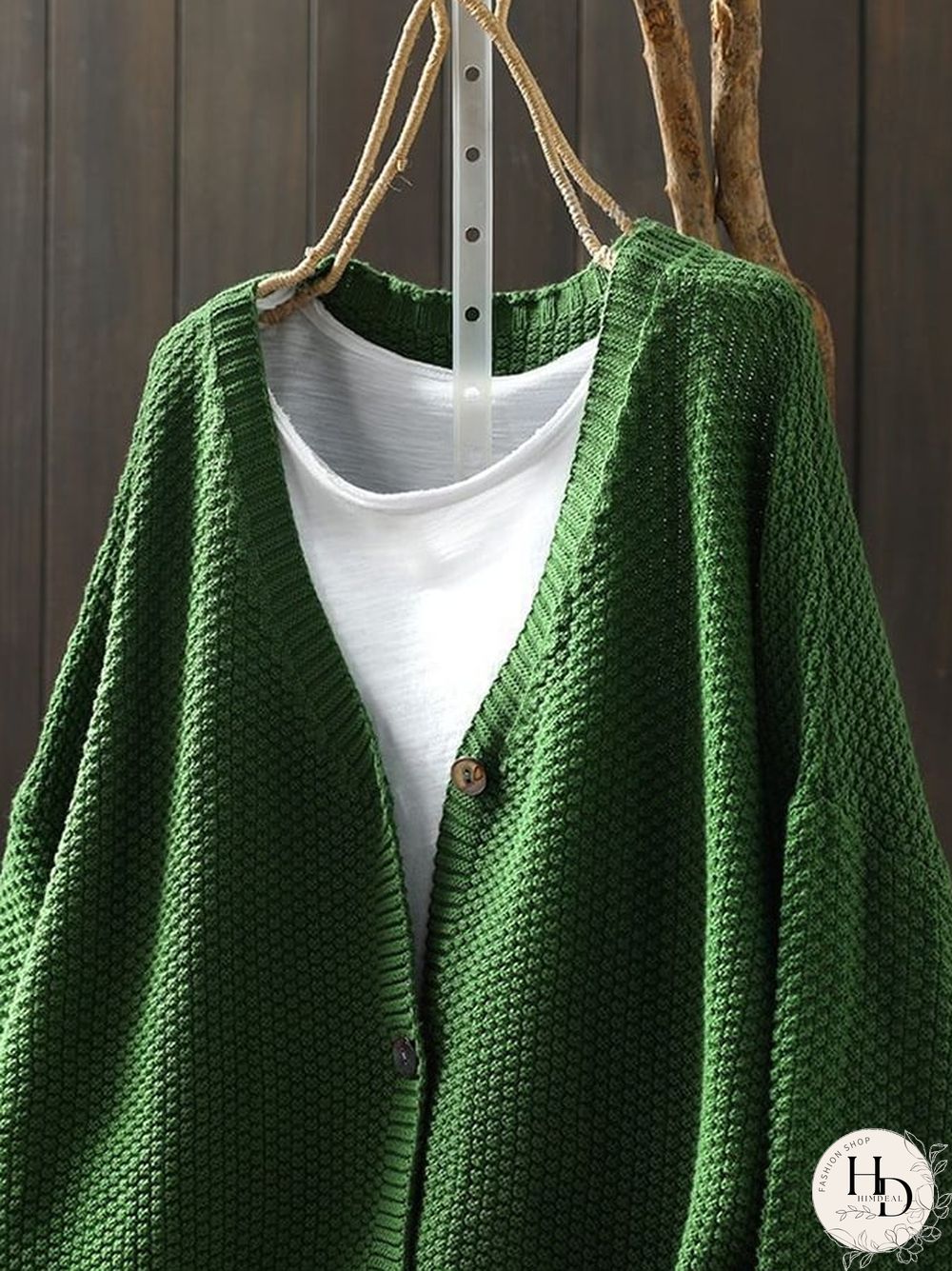 Women's Cotton Loose Art Casual Button Knit Sweater Jacket