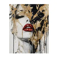 Gold Black Woman - Pearls Painting