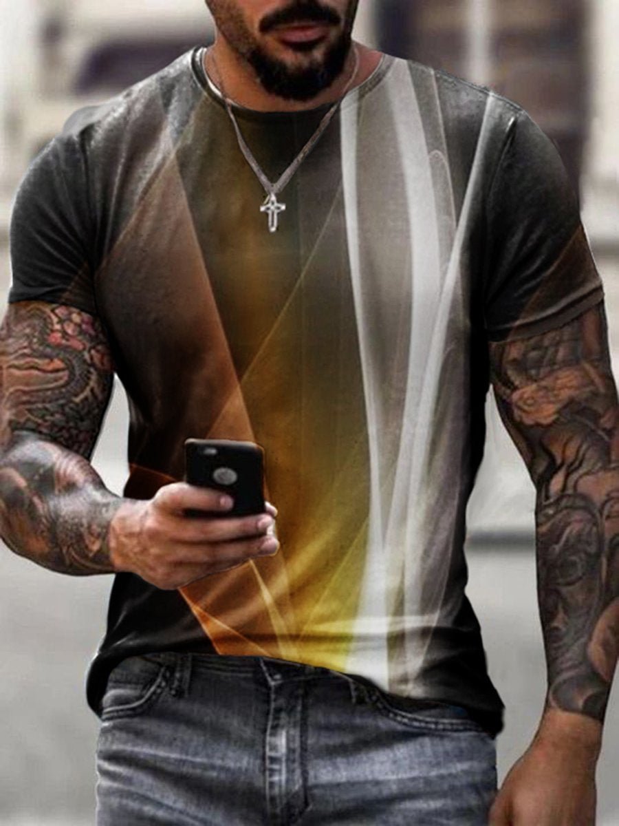 Men's full-frame colorful printing short sleeves