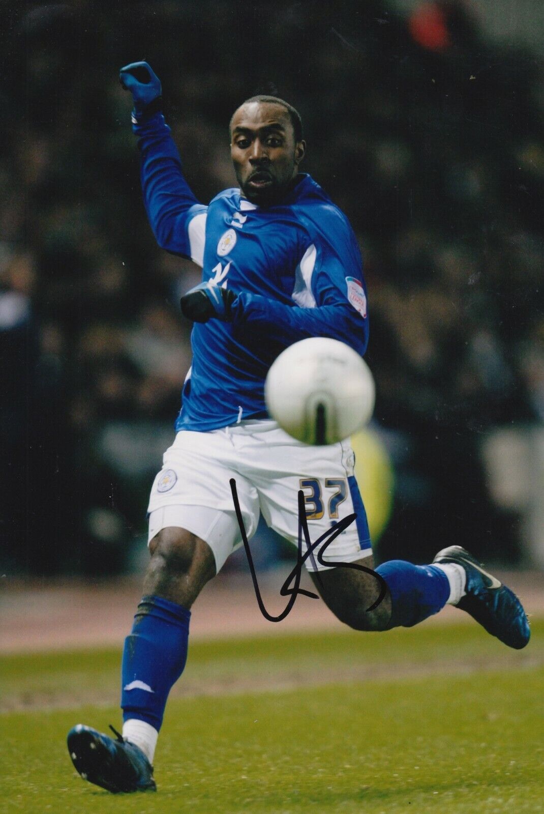 Darius Vassell Hand Signed 12x8 Photo Poster painting - Leicester City - Football Autograph 1.