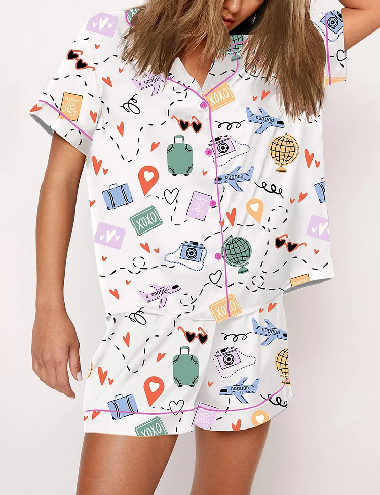 Women's Travel Anywhere Short Sleeve Satin Pajama Set