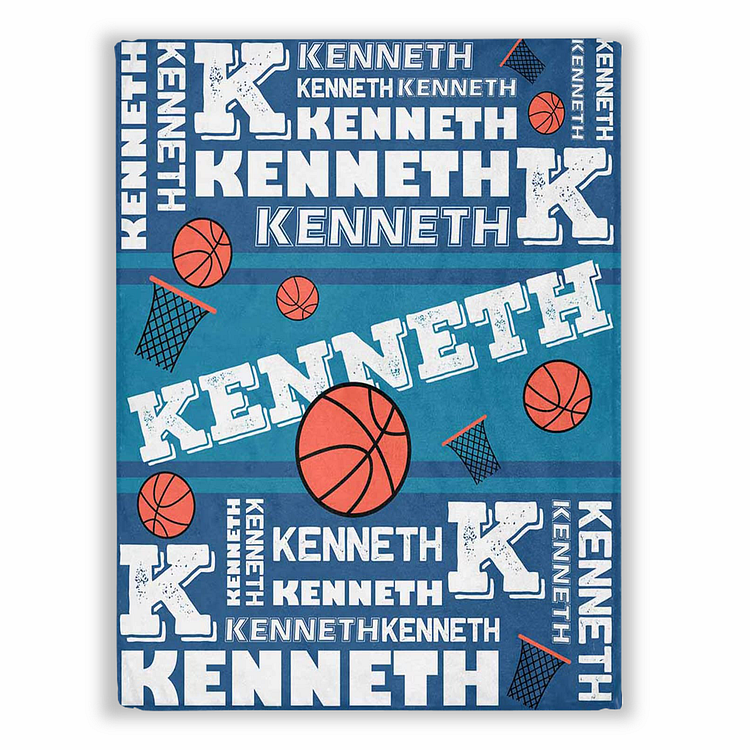 BlanketCute-Personalized Lovely Kid Basketball Blanket with Your Kid's Name | 03