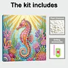 DIY Pearl Painting Seahorse for Home Wall Decor with Frame(25x25cm)