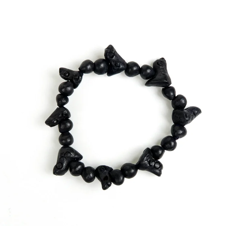 Barro Negro (Mexican Black Clay): Bird Bead Bracelet
