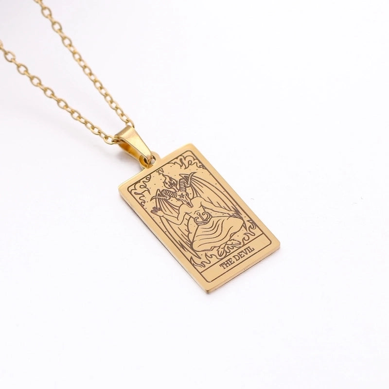 Minimalist Human Tarot 304 Stainless Steel Plating Pendant Necklace