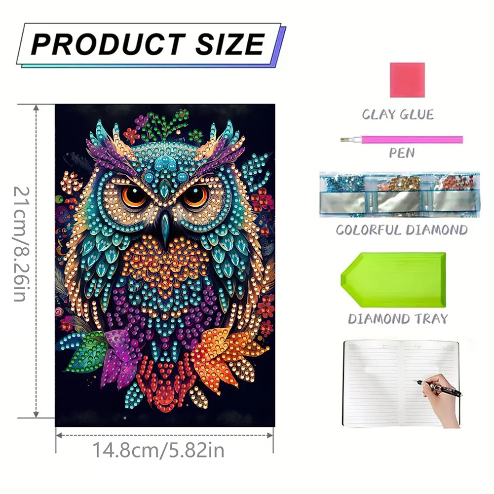 DIY Lion 50 Pages Special Shaped Diamond Painting Notebook for Adults Students