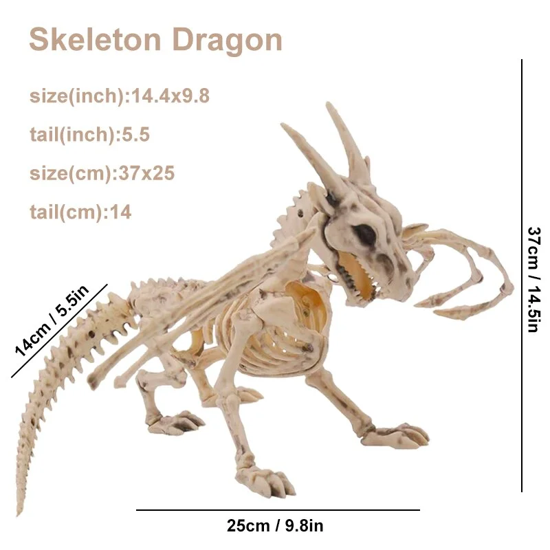 Cifeeo  Halloween Animal Skeleton Bones Dragon Crow Realistic Spoof Props Creepy Frightening Decor Party Venue Layout Horror Ornaments