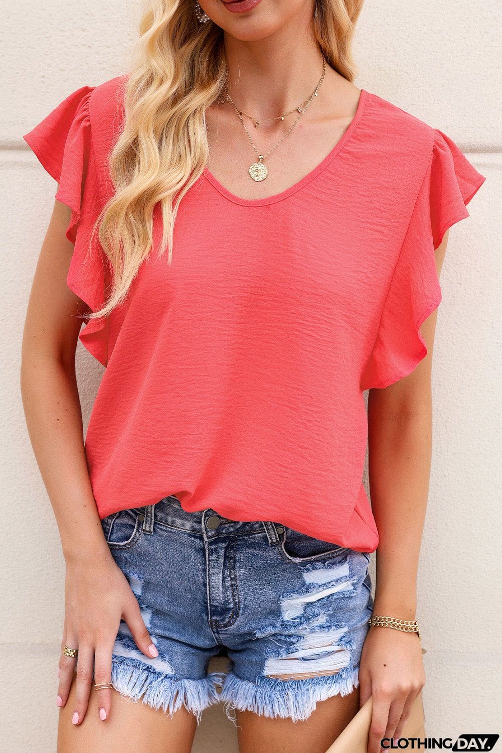 Ruffle Sleeve Loose Top