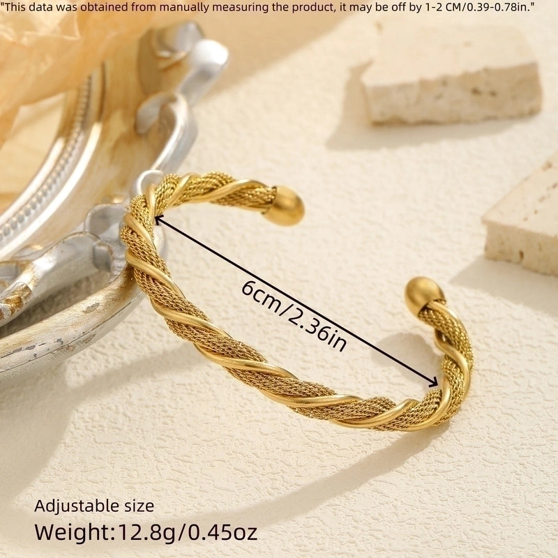 Casual Elegant Letter Titanium Steel 18K Gold Plated Bangle In Bulk