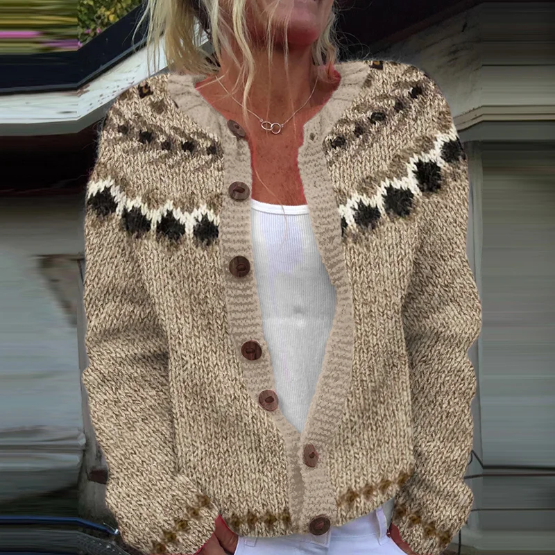 Vintage Icelandic Pattern Art Cozy Sweater