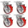 [US Local Warehouse] 5 Inch Caster Wheels Total Capacity 4000 Lbs Heavy Duty Casters with Brake Plate Casters for Trolleys Transport Materials Toolboxes