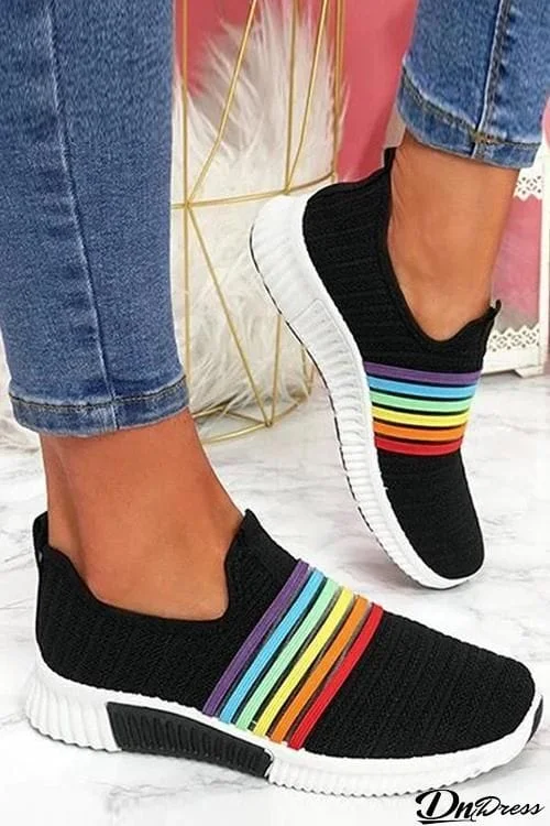 Rainbow Slip On Sneakers