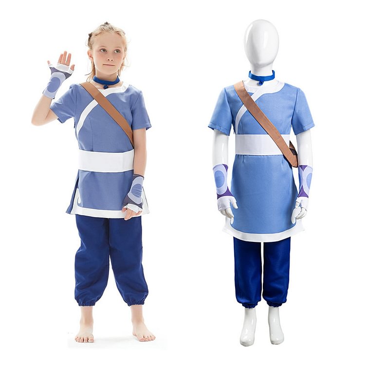 Avatar: the last Airbender Kids Children Halloween Carnival Suit Katara Cosplay Costume