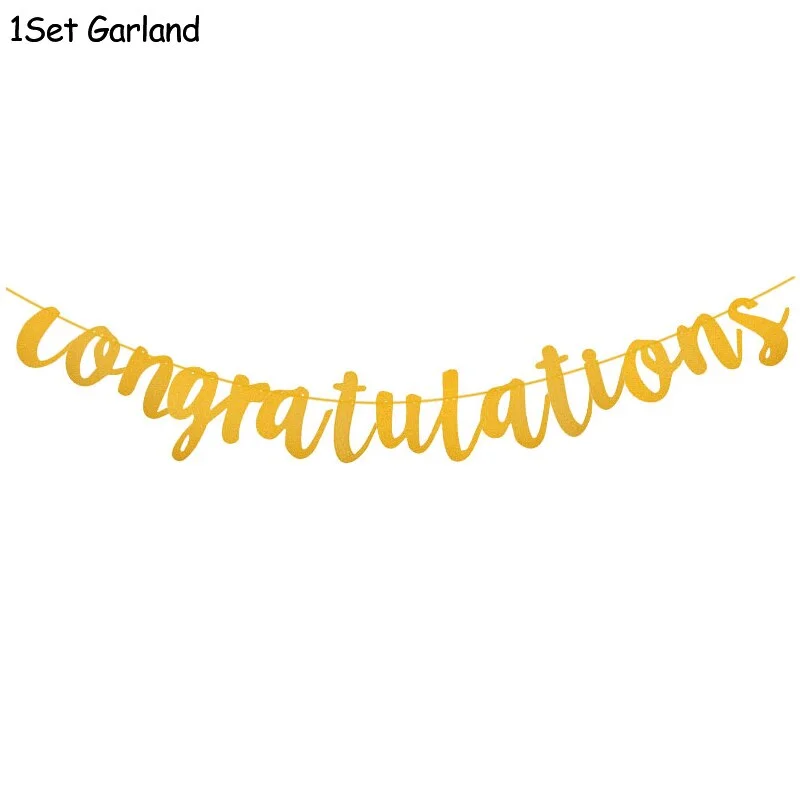 1Set Graduation Balloons Disposable Tableware 2022 Graduation Party Decorations Congrats Grad Paper Garland Banner Class of 2022