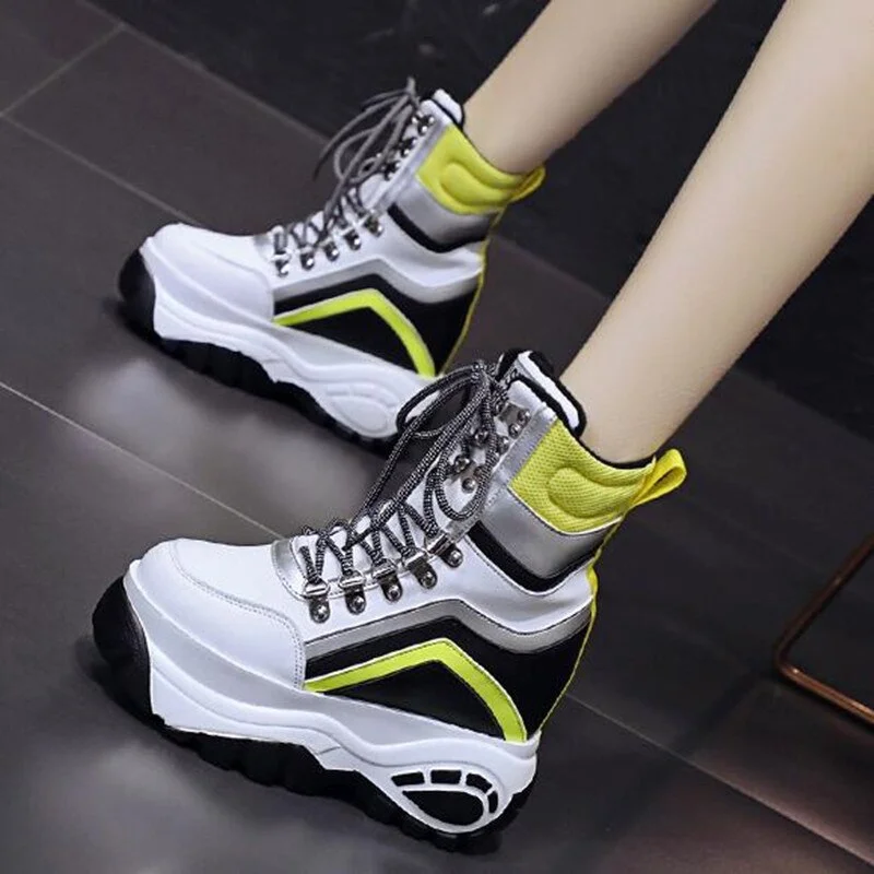 Qjong High Top Brand Shoes Women Designer Sneakers Casual Sports Shoes Women Flats Footwear Walking Shoes Outdoor Vulcanized Shoe