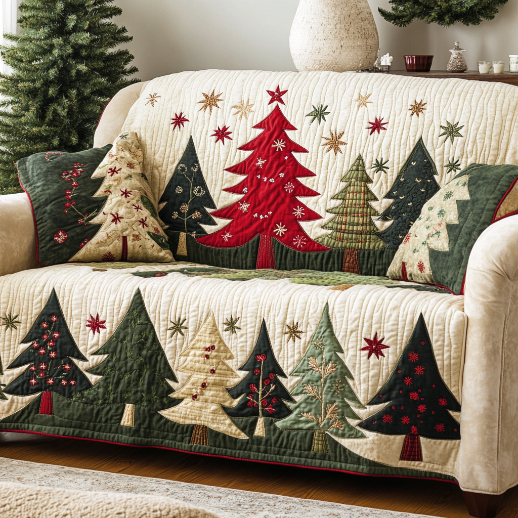 Golden Spruce Quilted Sofa Cover NCU0DK10804 everthome