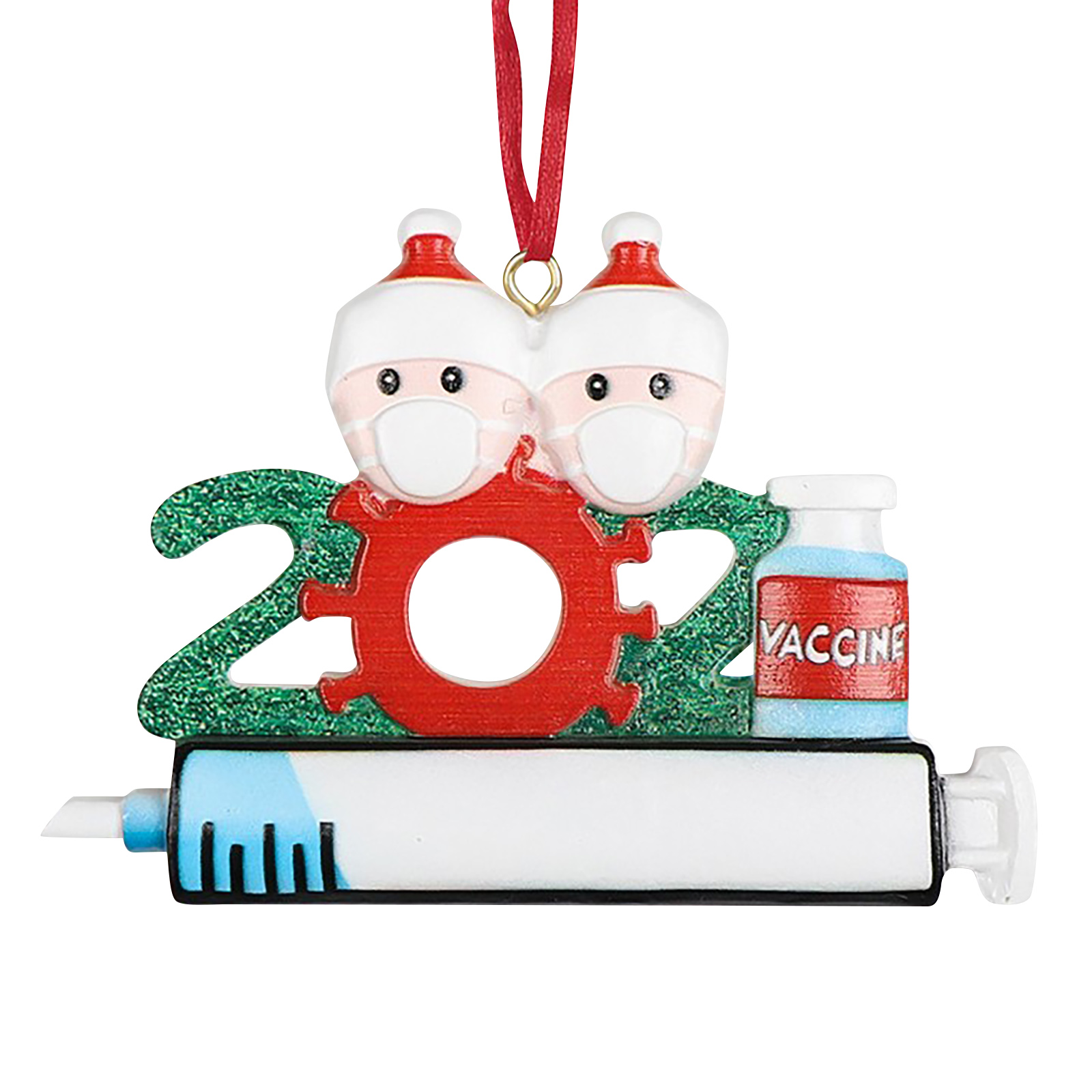 

Resin Christmas Tree Pendant DIY Handwritten Syringe Mask Santa Hangings, 501 Original