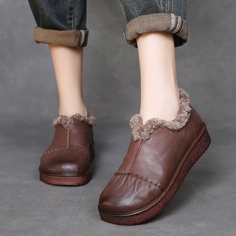 Yyvonne Layer Of Cowhaired Lamb Lamb Wool Cotton Shoes Winter New Comfortable Leisure Warm Snow Boots