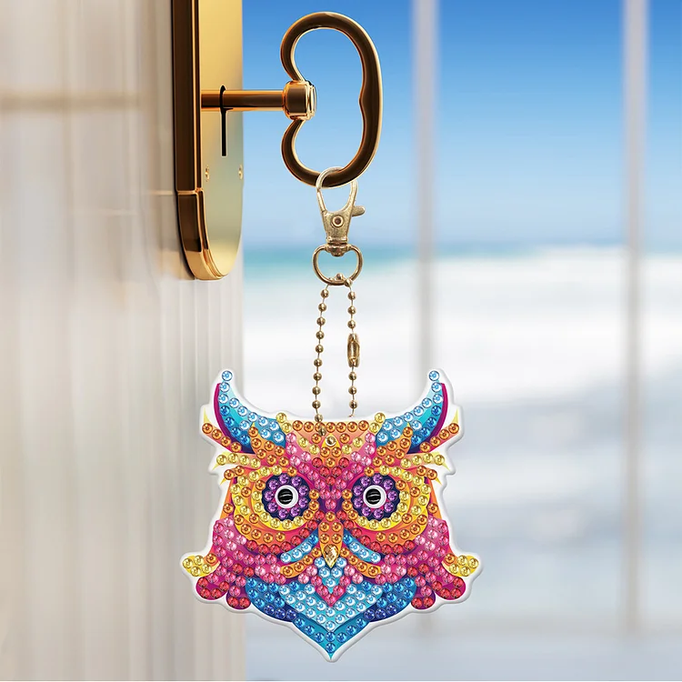 Owl Keychain Car Key Chain Key Rings Crystal Diamond Animal Series