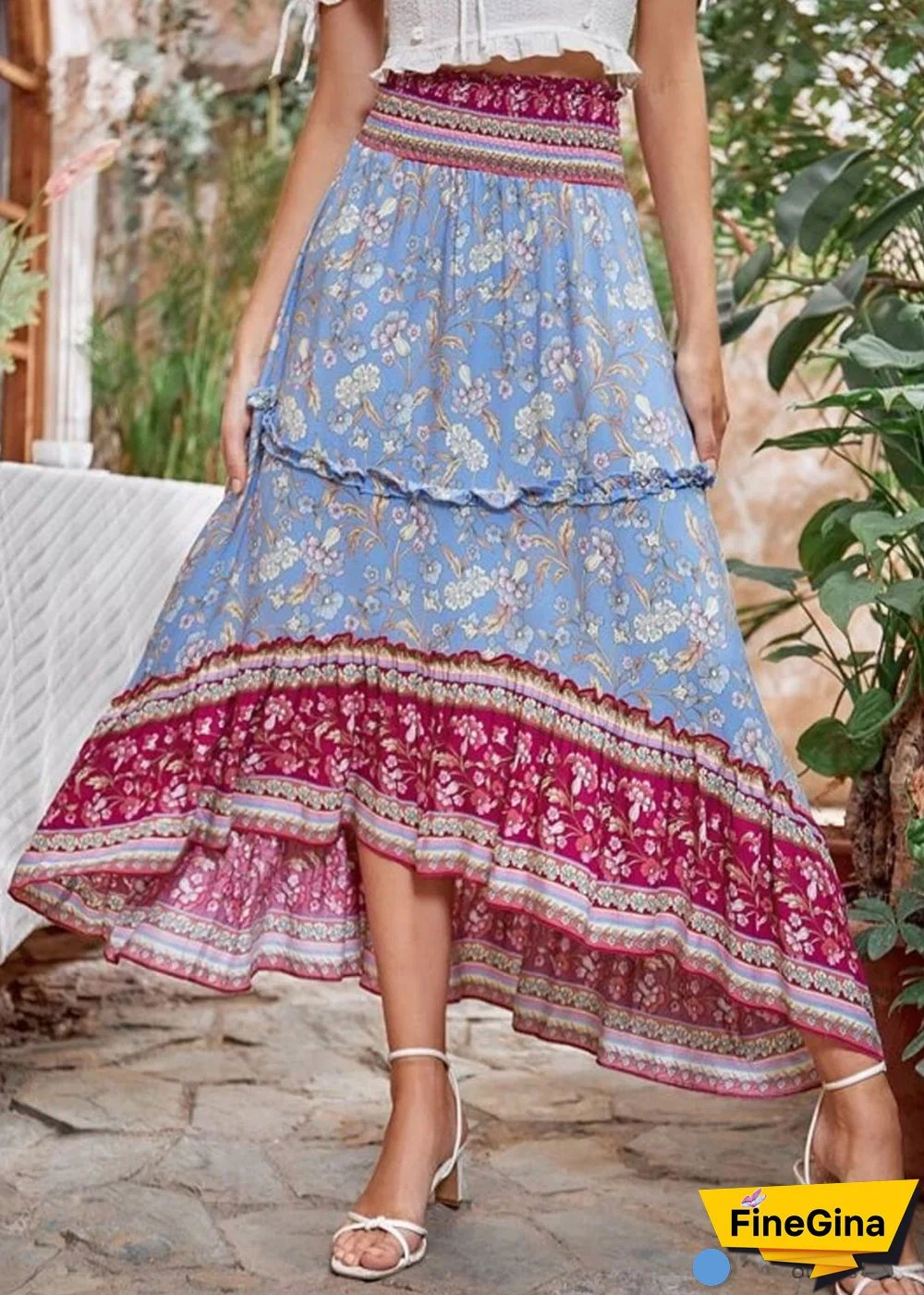 Boho Skirts in Rose Pink Aurelia For Women