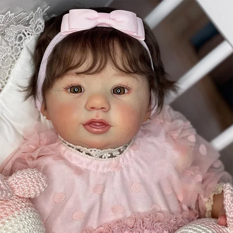  20" Reborn Cute Baby Girl Comes with Brown Hair and Adorable Clothes Called Kalaya - Reborndollsshop®-Reborndollsshop®