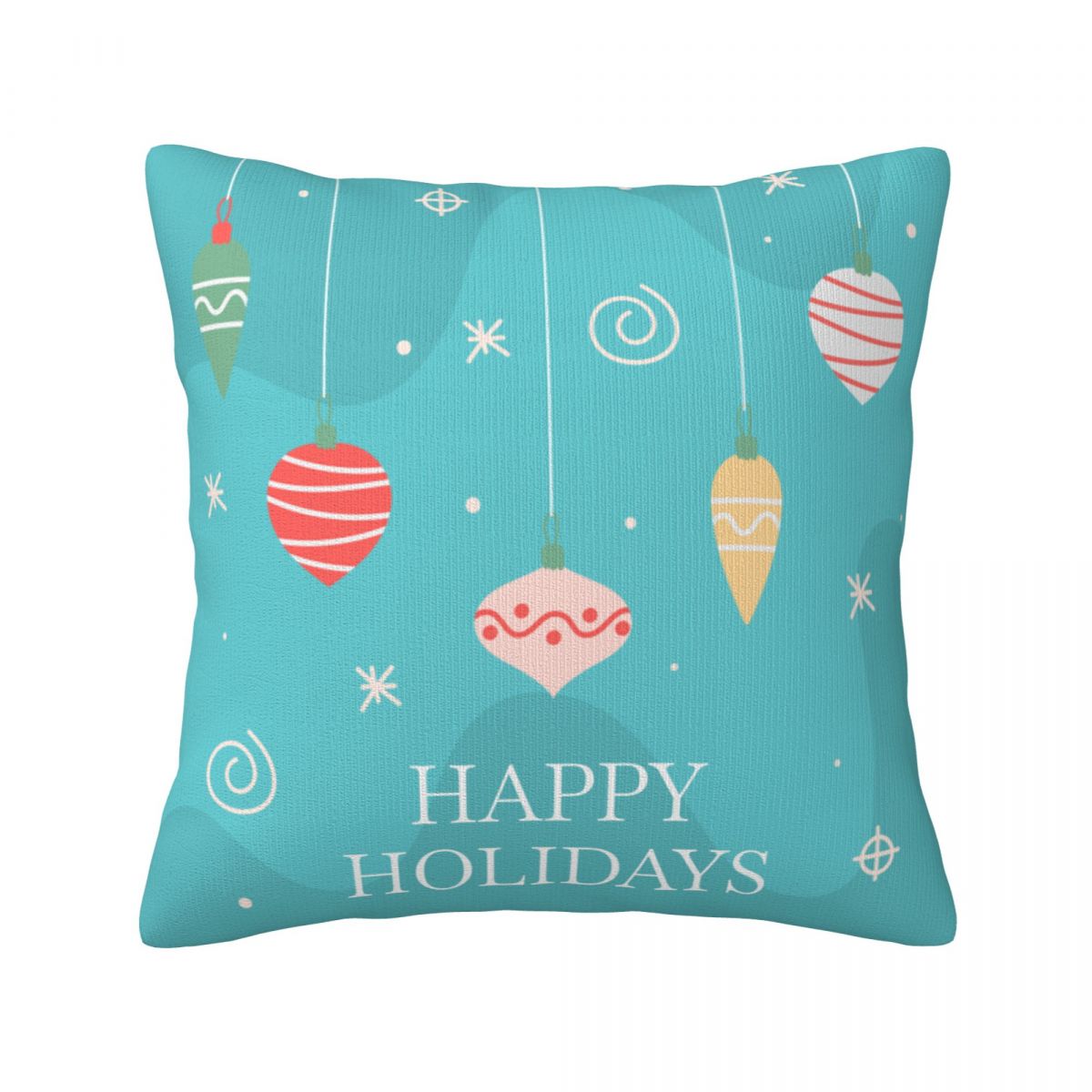 Christmas Happy Holidays Short Plush Cushion for Home Decor