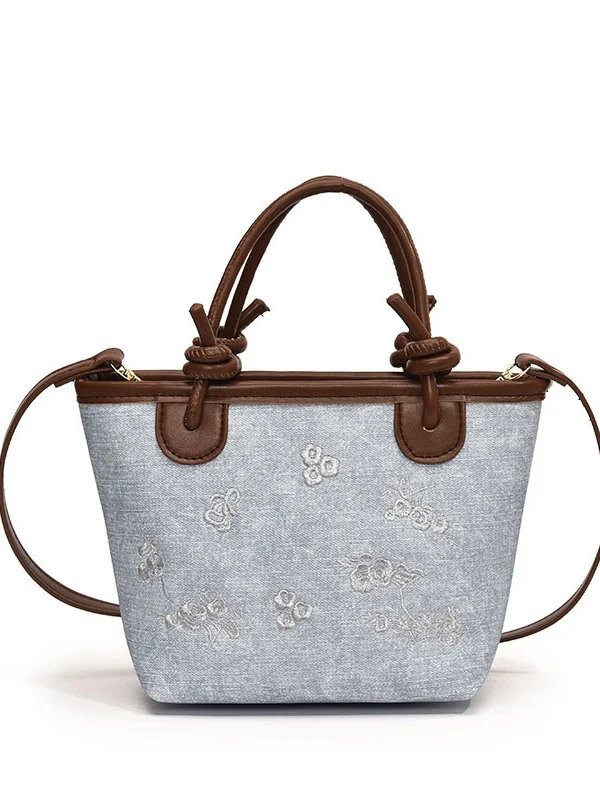 Pongl Pongl Handbag Bag Female 2024 Summer Cowboy New National Style Embroidery Shoulder Bag Oblique Across Foreign Style Popular Bucket