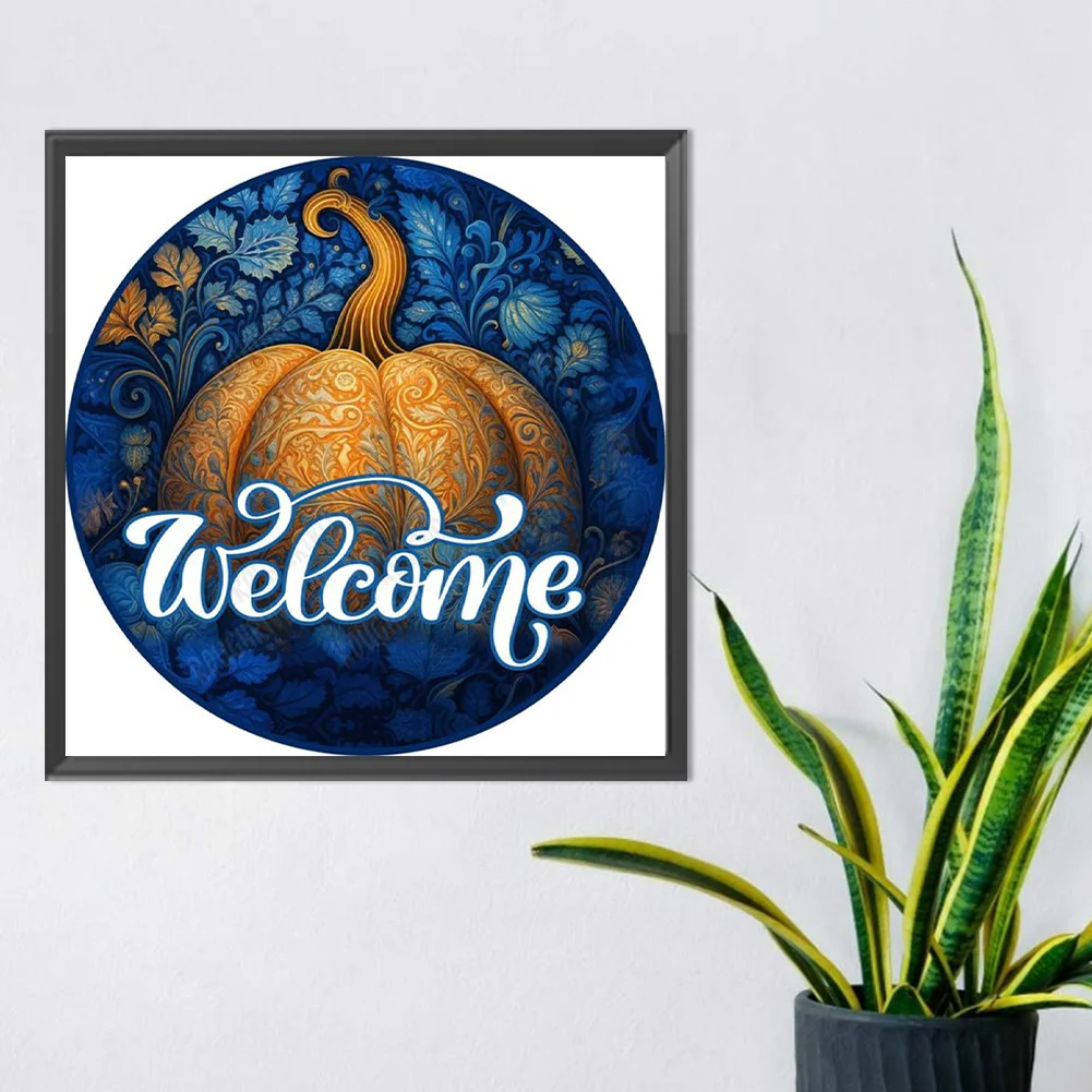 Diamond Painting - Full Round Drill - Fall Pumpkin Car(Canvas|30*30cm)