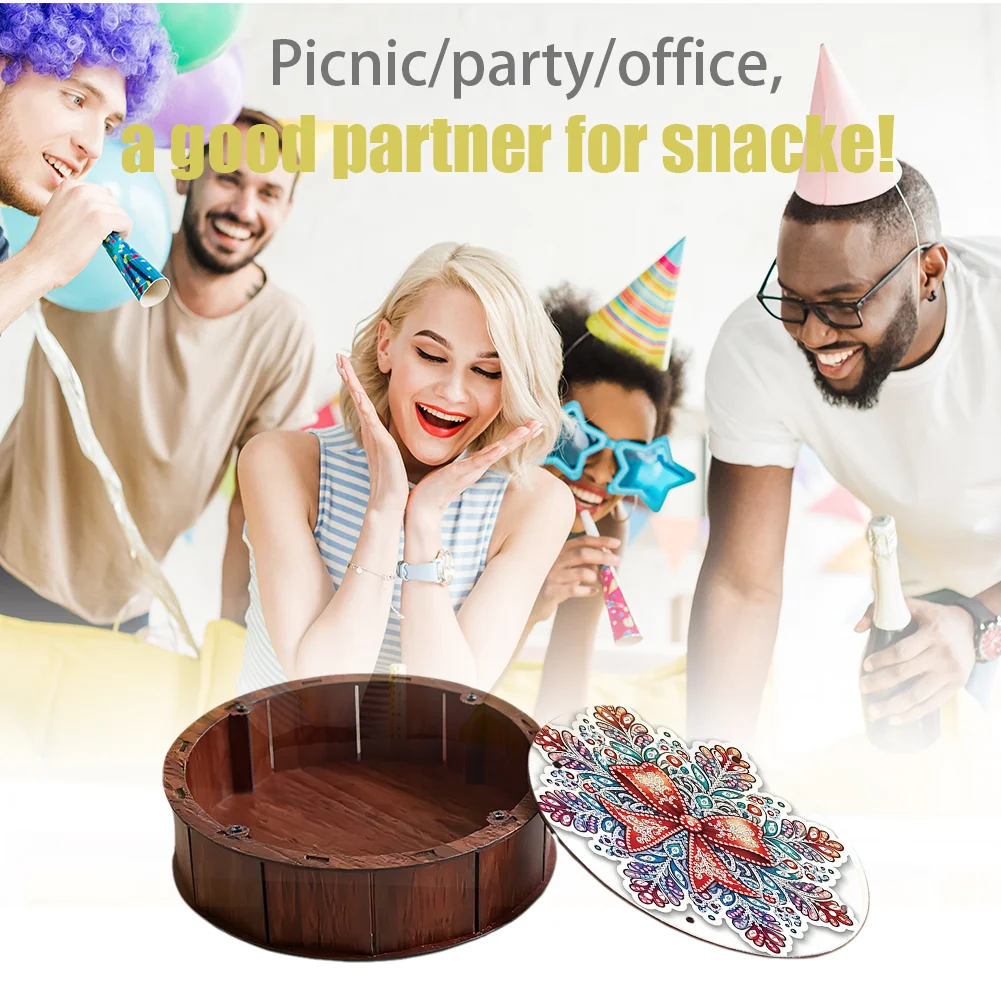 DIY Diamond Painting Storage Box Rhinestones Decorative Snack Case Kit (Bow)