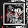 3D Decorative Paint of Grey & White Mikasa Ackerman - Attack On Titan Decorative Painting - momo Studio