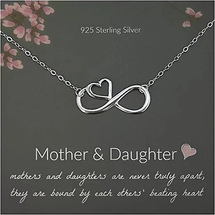 For Daughter/Mother - S925 Mother & Daughter are Bound by Each Other’s Beating Heart Infinity Heart Necklace