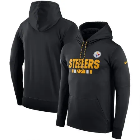 Men's Pittsburgh Steelers  Black Sideline Team Name Performance Pullover Hoodie