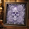 Partial Drill 5D Diamond Painting Kit Skull Abstract 30x30cm(Purple Skull)