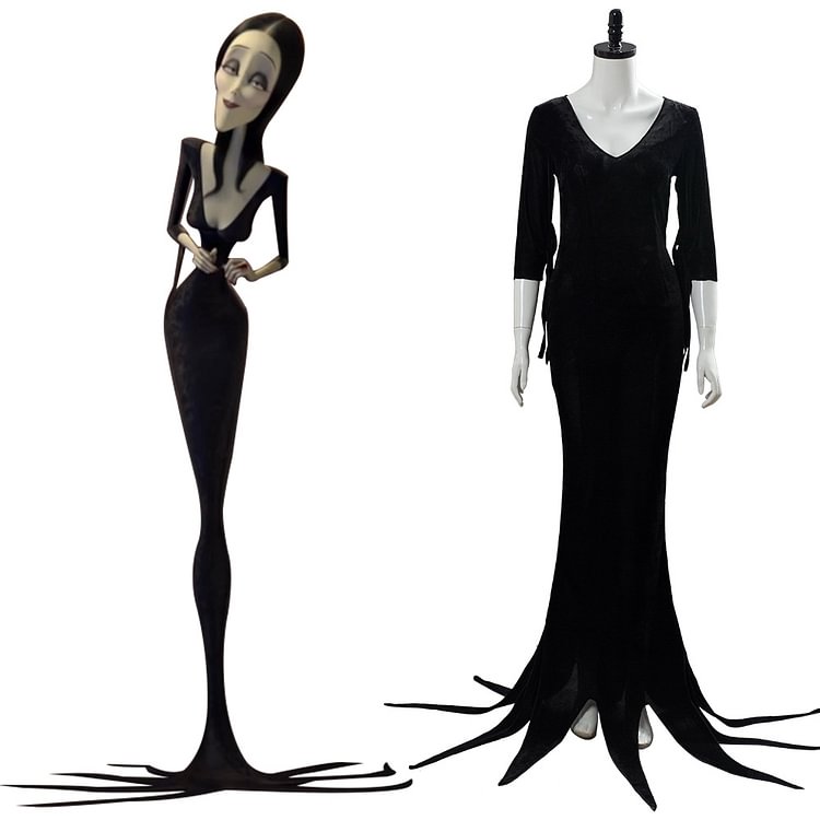 Morticia Addams The Addams Family Cosplay Costume Outfit Dress Suit Uniform