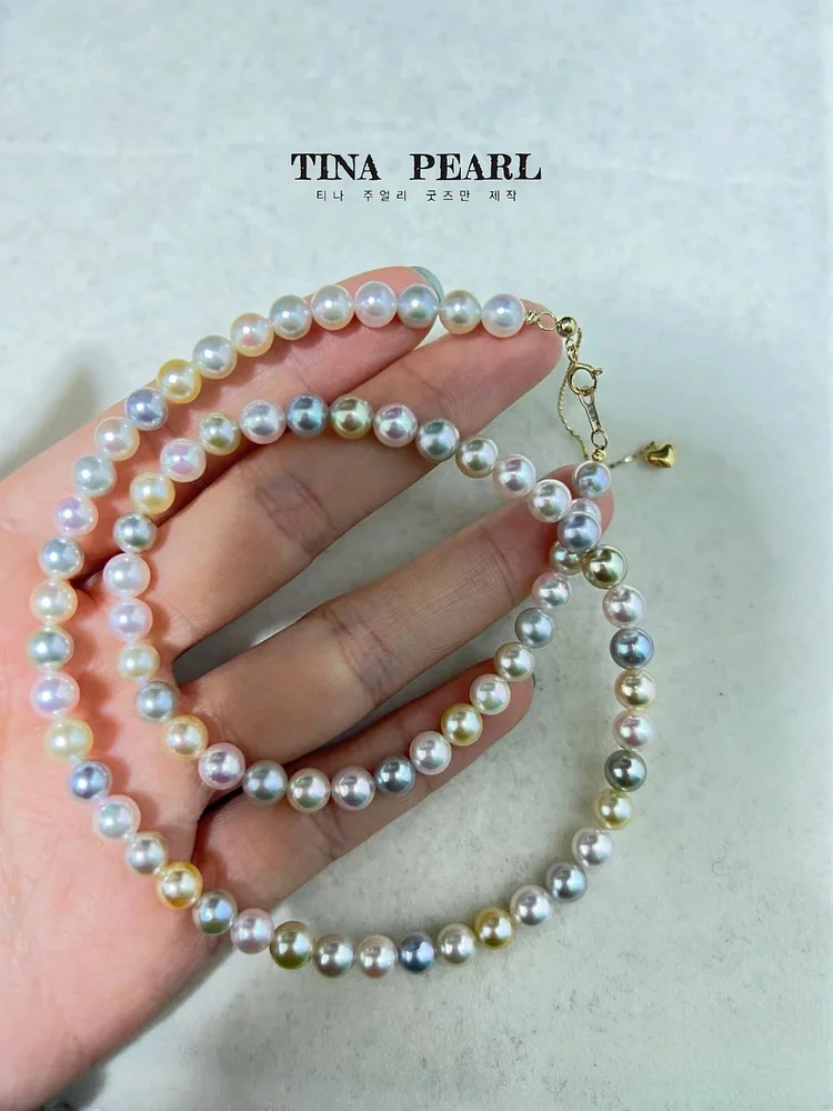 TINA Jewelry  Seawater pearl akoya candy colored necklace