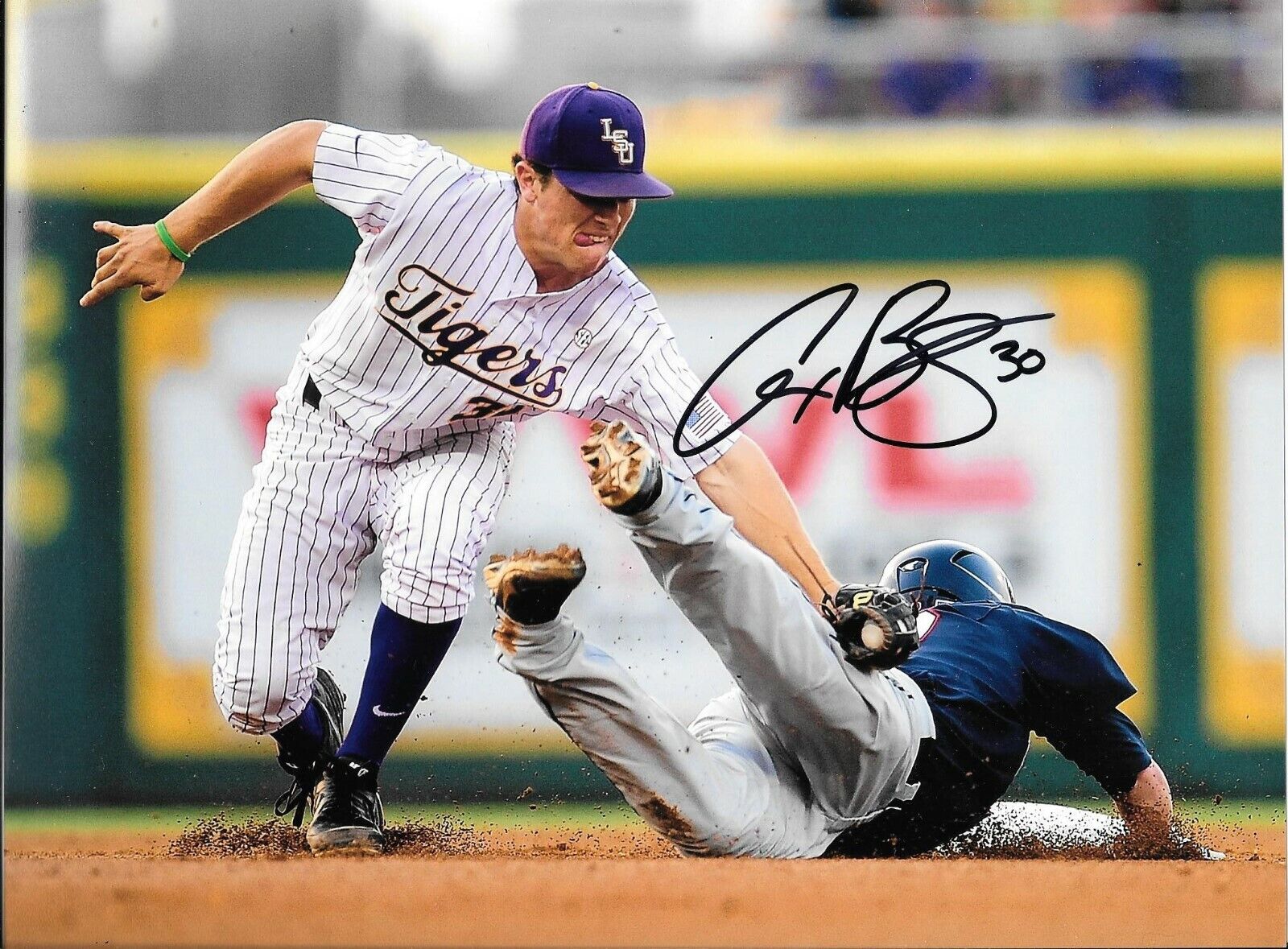 HOUSTON ASTROS ALEX BREGMAN HAND SIGNED LSU TIGERS 8X10 Photo Poster painting W/COA COLLEGE SIG!