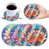 (US Local)[Upgrade]4Pcs Acrylic Special Shape Lotus DIY Waterproof Diamond Painting Coaster
