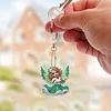 10pcs 2D Flat DIY Diamond Painting Keychain Double Sided Drill Keyrings (Angels)