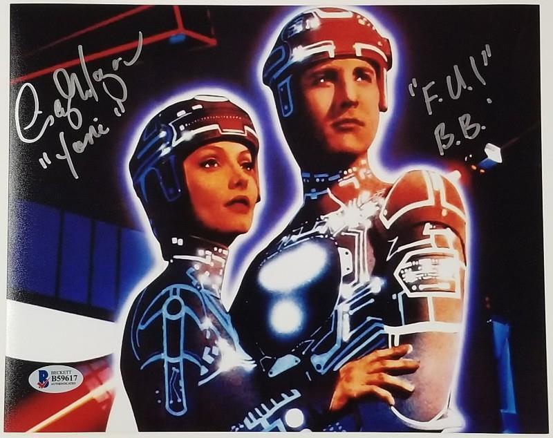 CINDY MORGAN Signed TRON 8x10 Photo Poster painting + Inscription Yori ~ Beckett BAS COA