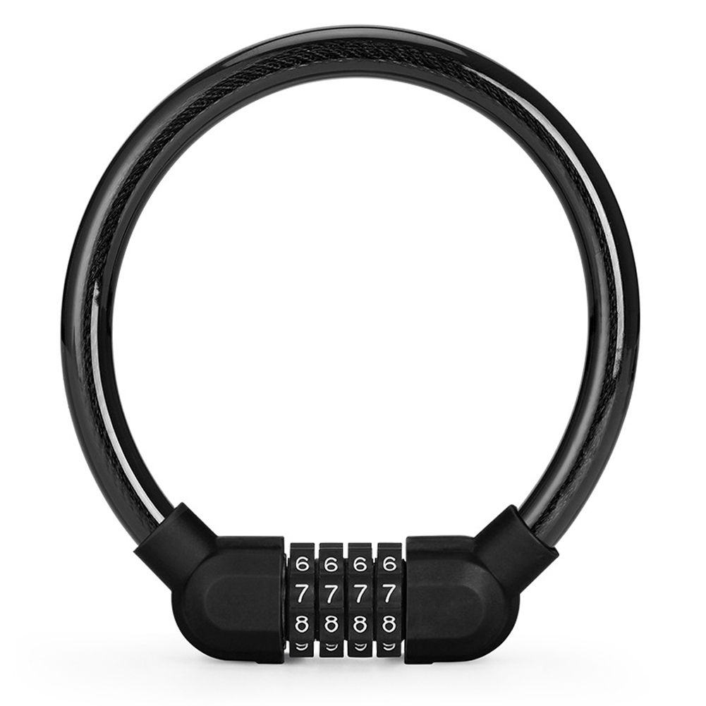

Bicycle Safety Cable Locks MTB Anti Theft 4 Digit Password Lock (Black), 501 Original