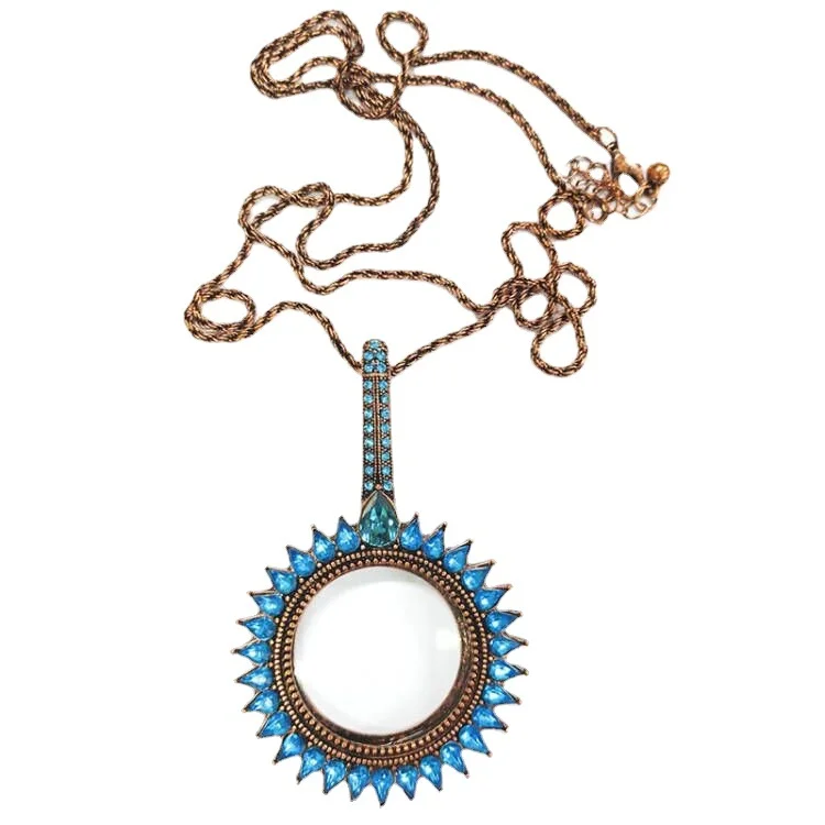 Letclo™ Vintage Sunflower Magnify Glass Necklace letclo Letclo