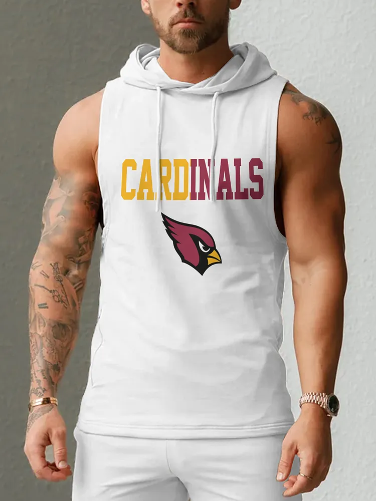 Arizona Cardinals Men's  Casual Comfy Sleeveless Hooded Tank Top