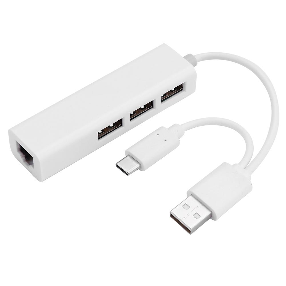 

USB 3.1 Type C to Gigabit Ethernet Network with USB 2.0 Hub Adapter Cable, 501 Original
