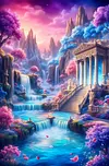 Luxury AB Velvet Diamond Painting Kit - Fairyland Landscape