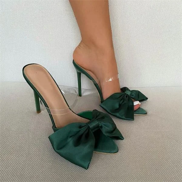 Satin Bow Stiletto Heels