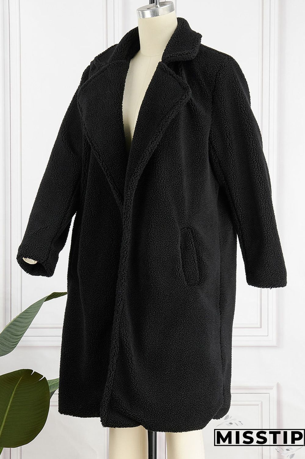 Coffee Casual Solid Patchwork Turndown Collar Outerwear