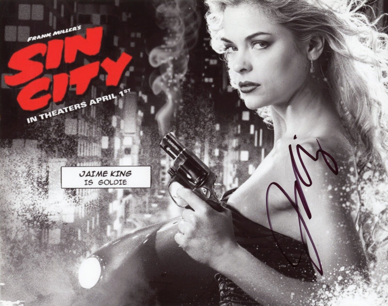 ~~ JAIME KING Authentic Hand-Signed SIN CITY - GOLDIE